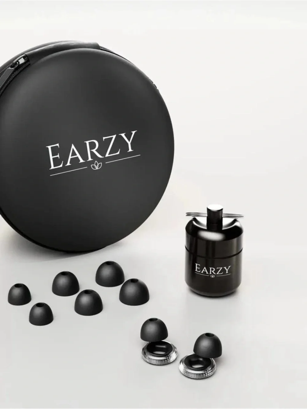 Black Travel Earbud Accessory Kit with Protective Case
